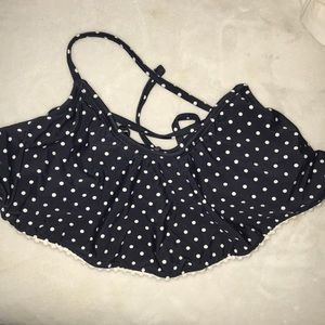 Cross crosss back polka dot bathing suit top